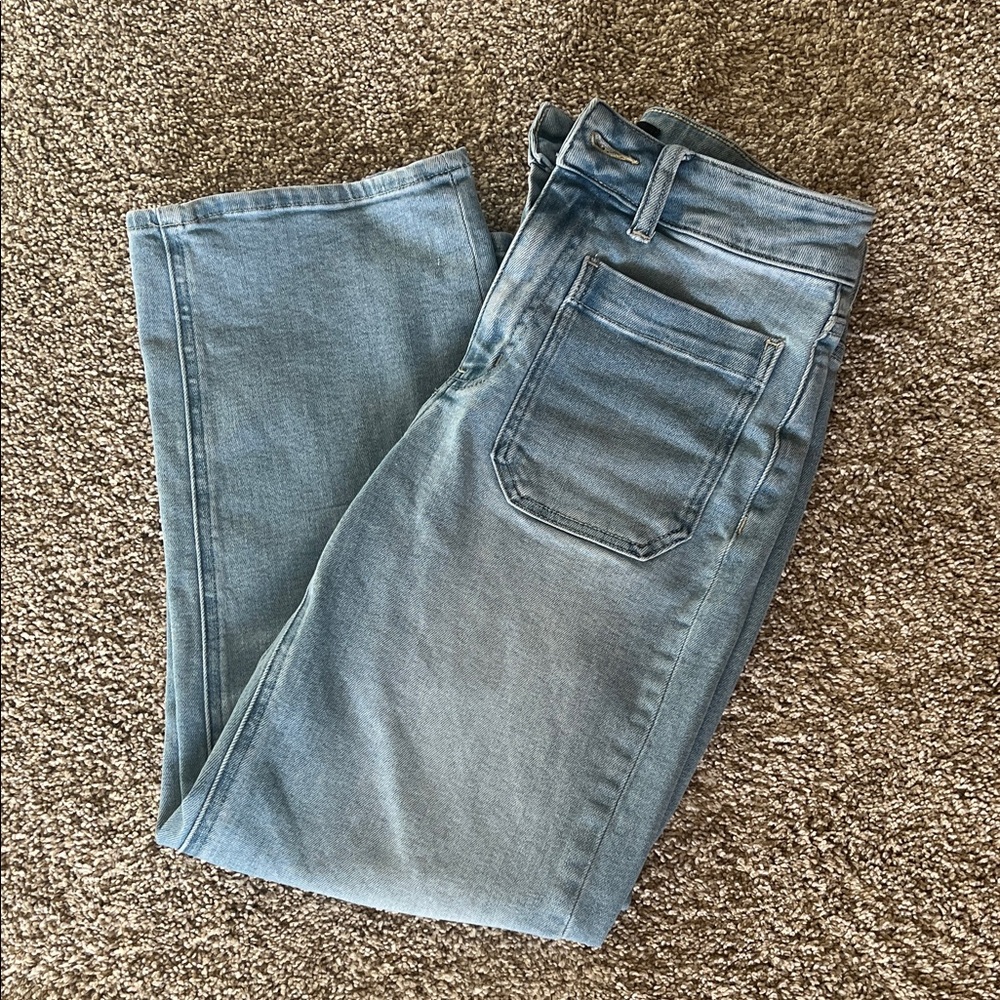 Quince Bella Stretch Patch Pocket Wide Leg Jeans